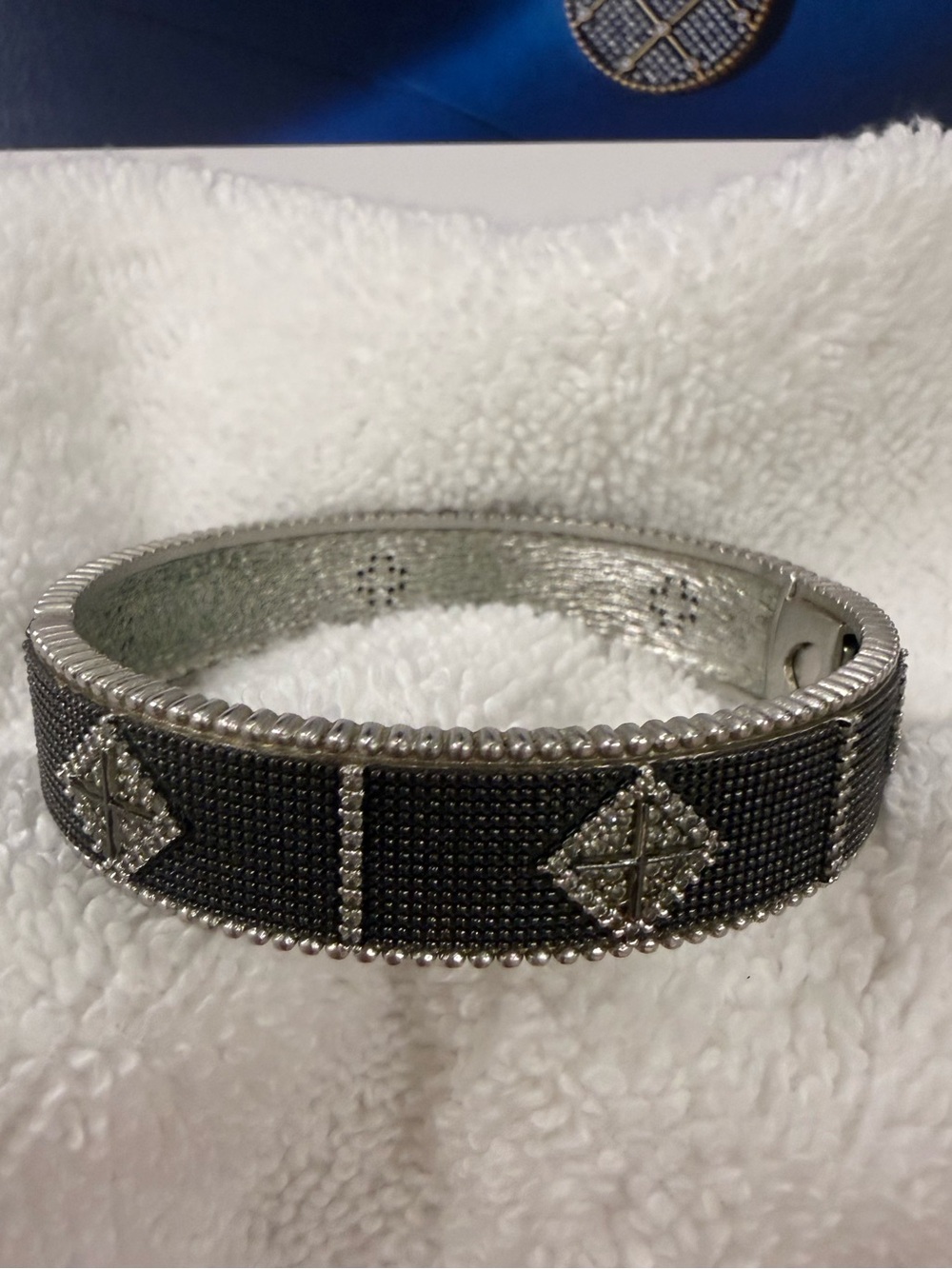 Frieda Rothman Two-Tone Rhodium Plated Sterling Sliver Bangle Bracelet